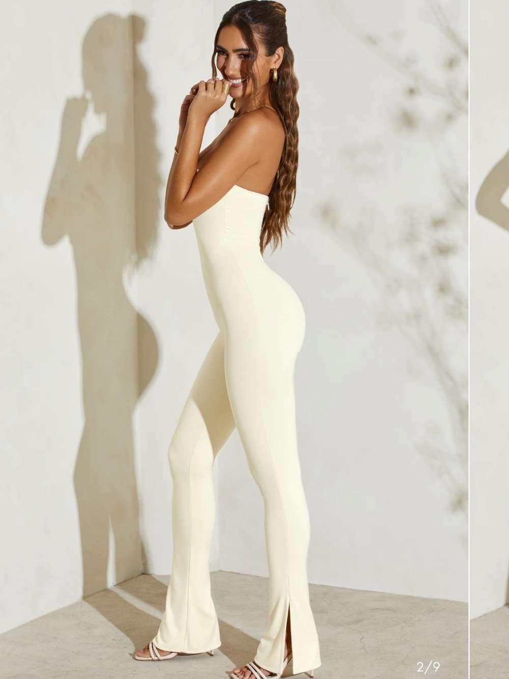 Oh Polly Strapless Cream Jumpsuit - Picture 2 of 2